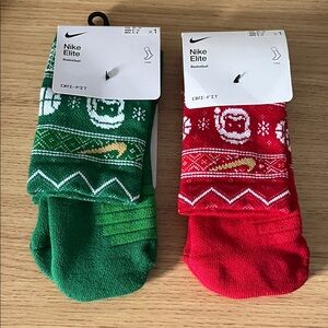 Nike Kids Elite Green and Red Socks